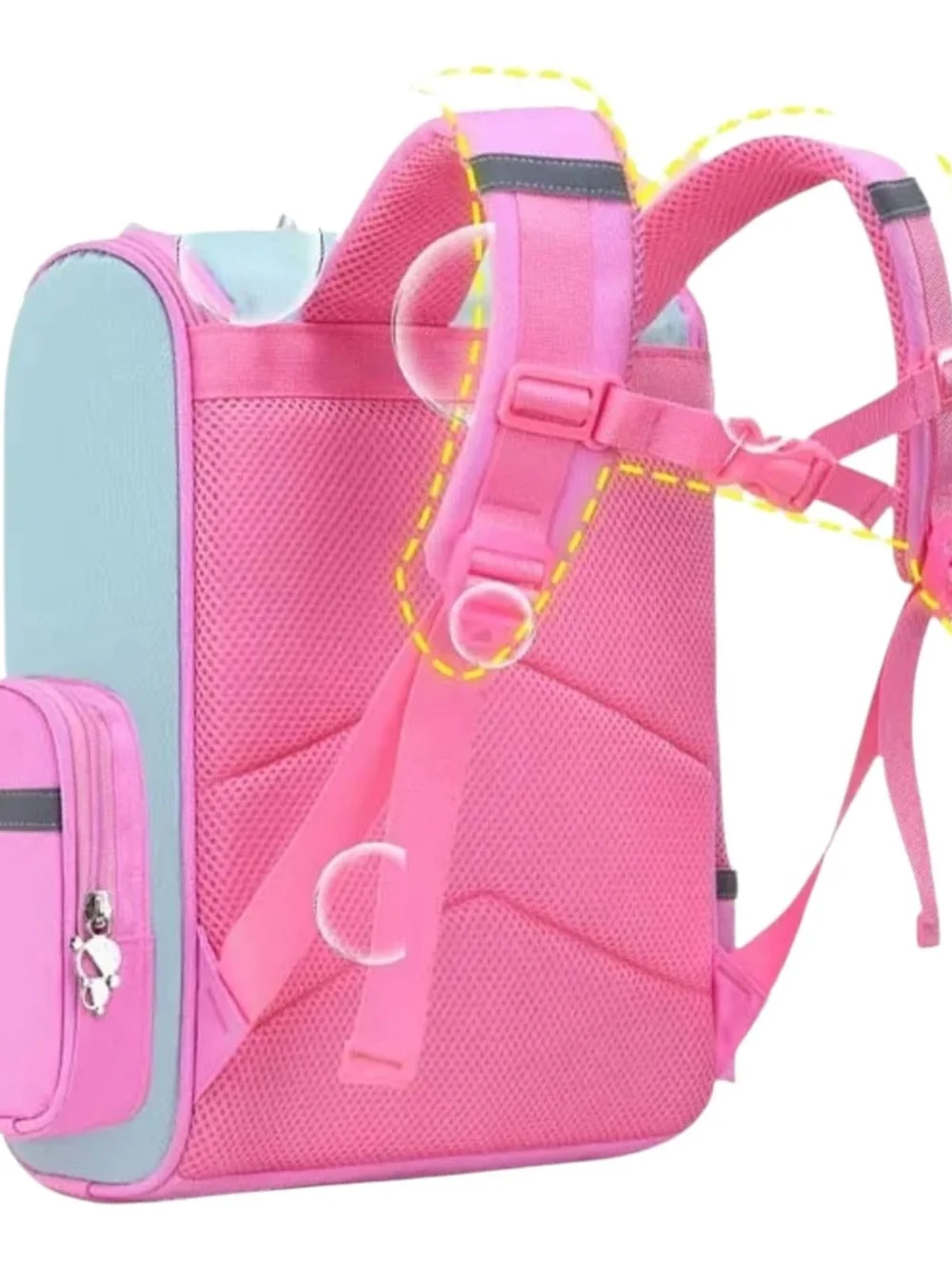 Pink Unicorn Kids Backpack with Rainbow Design